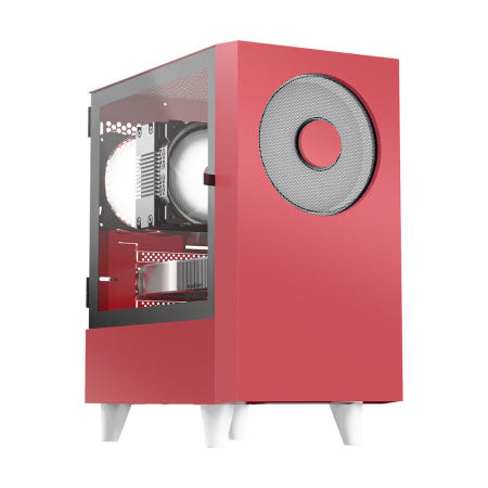 마이크로닉스 PC케이스 EM1-Woofer 강화유리 (팝핀레드)