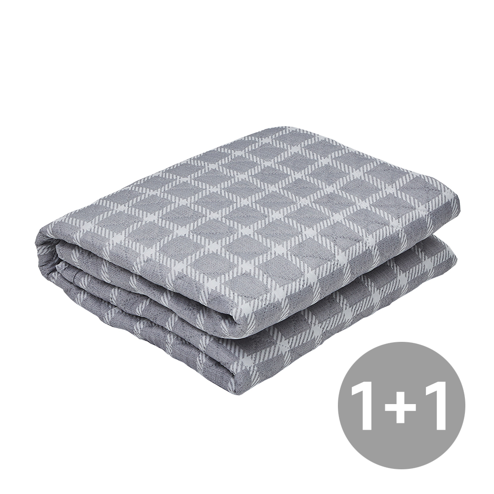 1+1 전기요 화이트체크 탄소매트 싱글 침대 전기매트 캠핑 워셔블