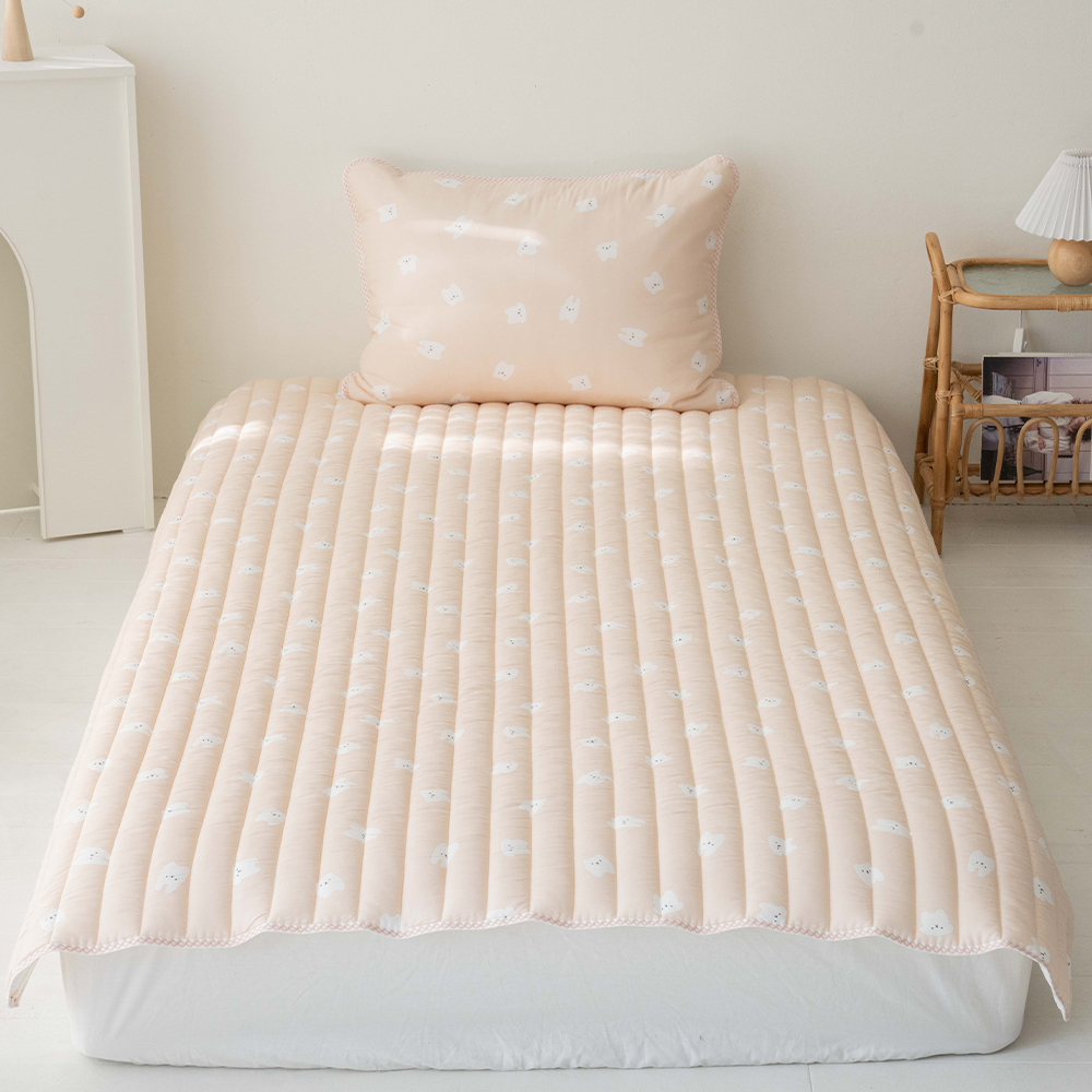 모달패드 강아지 몽이 모달100 사계절 슈퍼싱글 양면패드 어린이침구