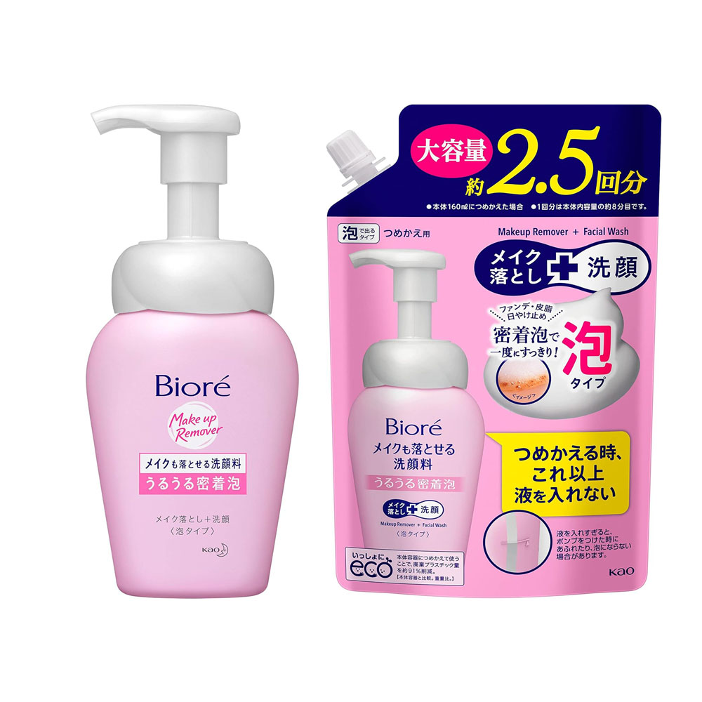 KAO 비오레 메이크도 지워지는 클렌징 쫀쫀한 거품 본품 리필