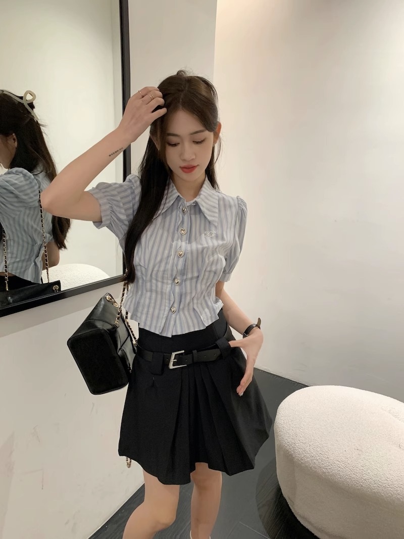 굿파트너 남지현 블라우스 셔츠 한유리 카라넥 스트라이프 의상 옷 패션 - 상세 이미지 3