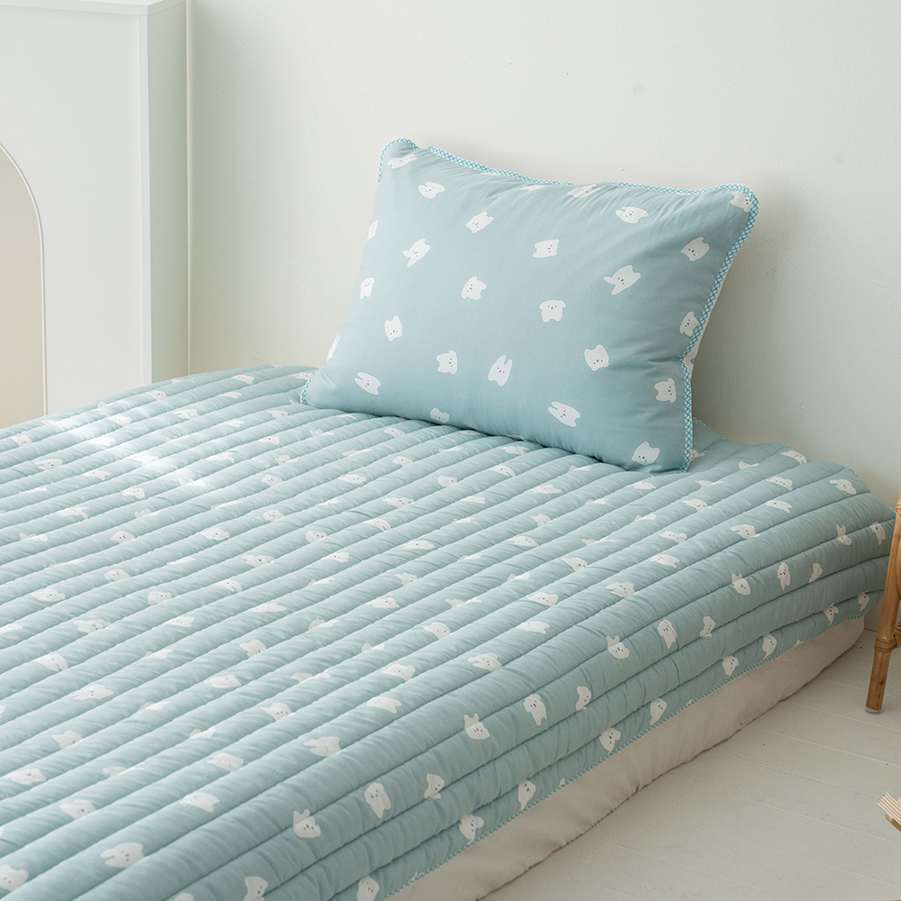 모달패드 강아지 몽이 모달100 사계절 슈퍼싱글 양면패드 어린이침구