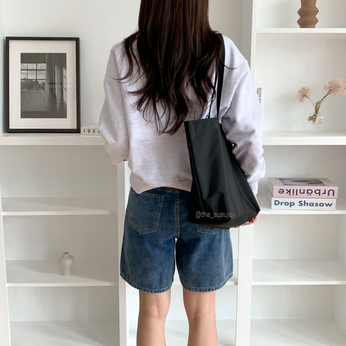 베이직 나일론숄더백 휘뚜루마뚜루 천가방 가벼운 여자 대학생 직장인 보부상가방 - 상세 이미지 3