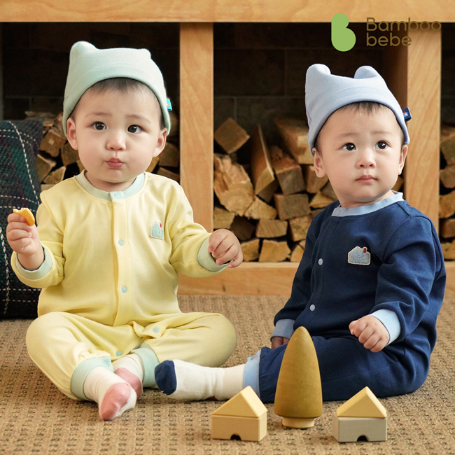 [밤부베베] 마운틴빌리지 우주복 모자 세트 - 상품 이미지