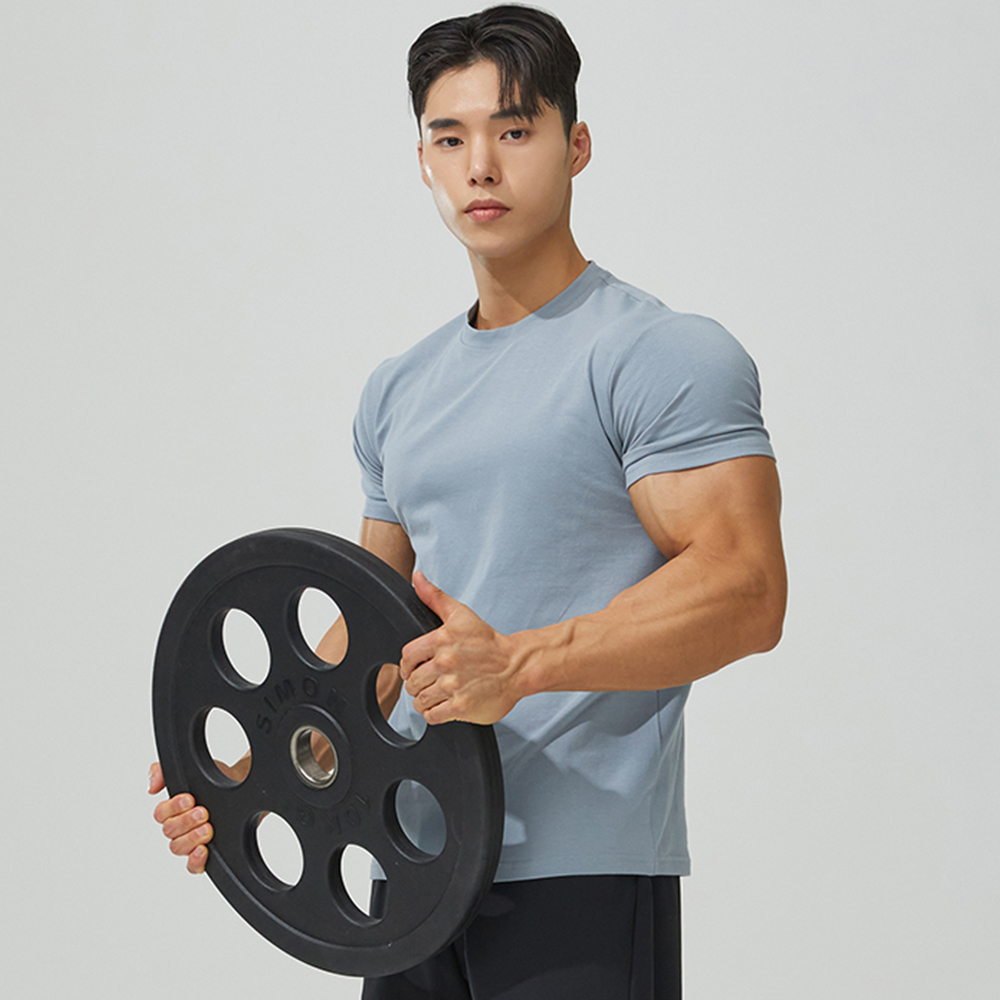 1+1 블랙몬스터핏 무지 모달 반팔 헬스복 트레이닝 운동복 짐웨어 - 상세 이미지 5