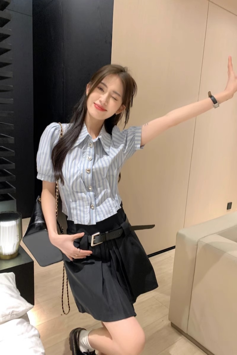 굿파트너 남지현 블라우스 셔츠 한유리 카라넥 스트라이프 의상 옷 패션 - 상세 이미지 5