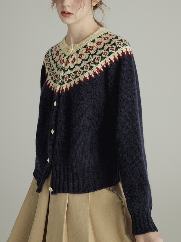 북유럽스타일 양모 울  니트 가디건