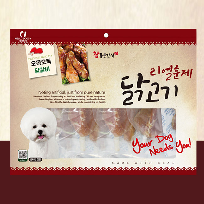 헬로도기 강아지대용량간식 애견닭가슴살 닭갈비 300g - 메인 이미지
