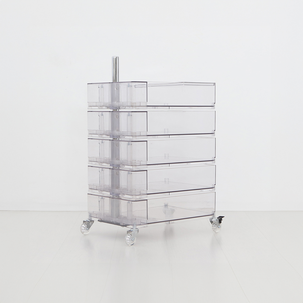 빙그리 회전서랍 트롤리 5단 투명화이트 1633.8761