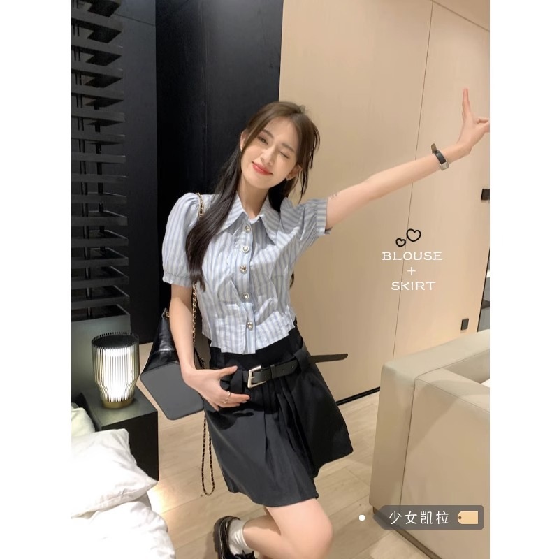 굿파트너 남지현 블라우스 셔츠 한유리 카라넥 스트라이프 의상 옷 패션 - 상세 이미지 2
