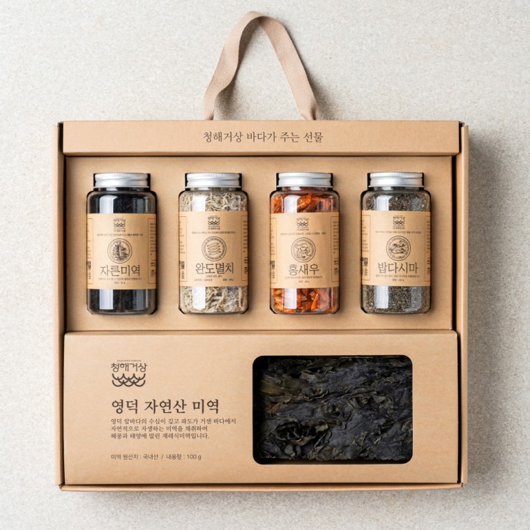 [청해거상] 명절 추석 선물세트 1호 국내산 자연산 미역  건어물 5종 혼합세트 : 호호박이네