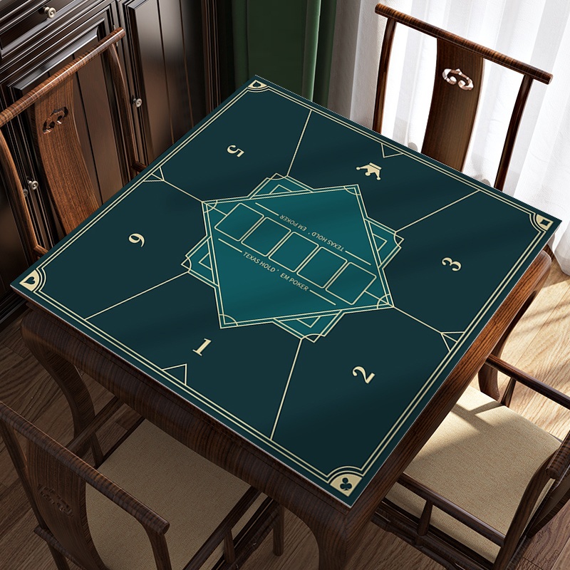 홀덤매트 책상 텍사스 식탁보 사각형 도박 게임 카지노  진한 녹색 70X70X0.3CM - 상품 이미지