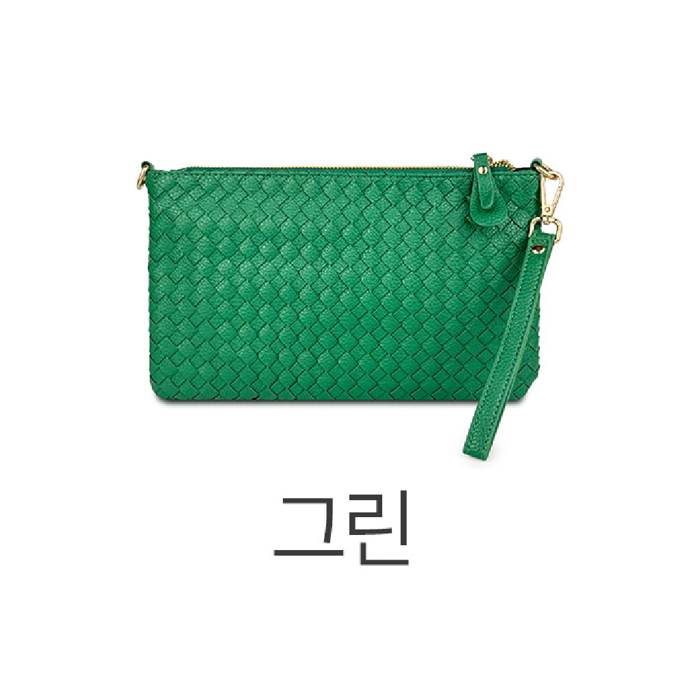 여성 위빙 패턴 격자무늬 클러치백 세련되고 시크한 슬림 클러치 핸드백 가방 이미지 7