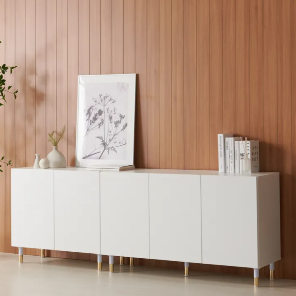 높은 거실장 티비다이 낮은 티비장 tv 장식장 선반 슬림 1단 1200 H400, 화이트