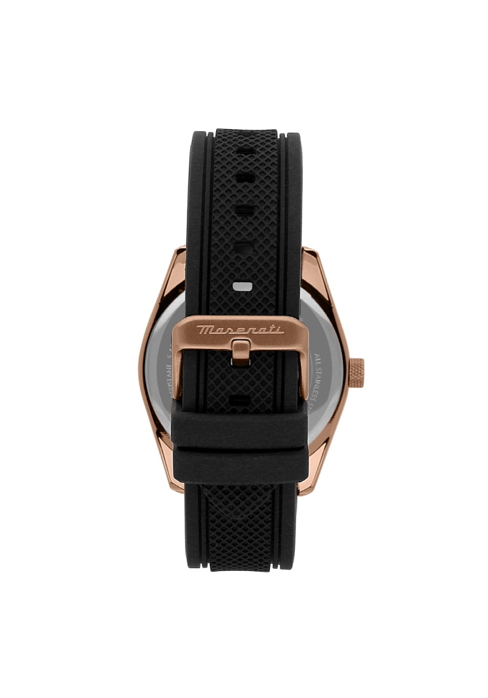 [Italian Design] 마세라티 남자 ATTRAZIONE 고무 클래식 손목 패션 방수 야광시계 블랙/로즈골드 - 상세 이미지 5