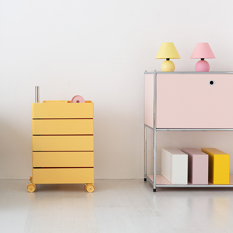 빙그리 회전서랍 트롤리 5단 버터옐로우 2372.7275