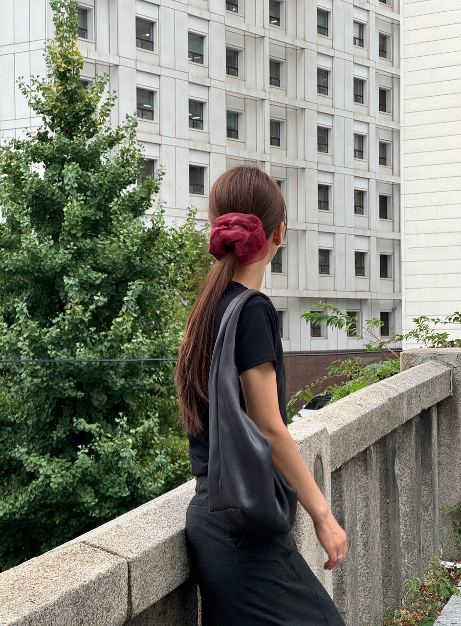 *국내생산* 레이어 샤이닝 더블 오간자 곱창 머리끈 헤어 스크런치 이중 헤어슈슈 상세 이미지 32