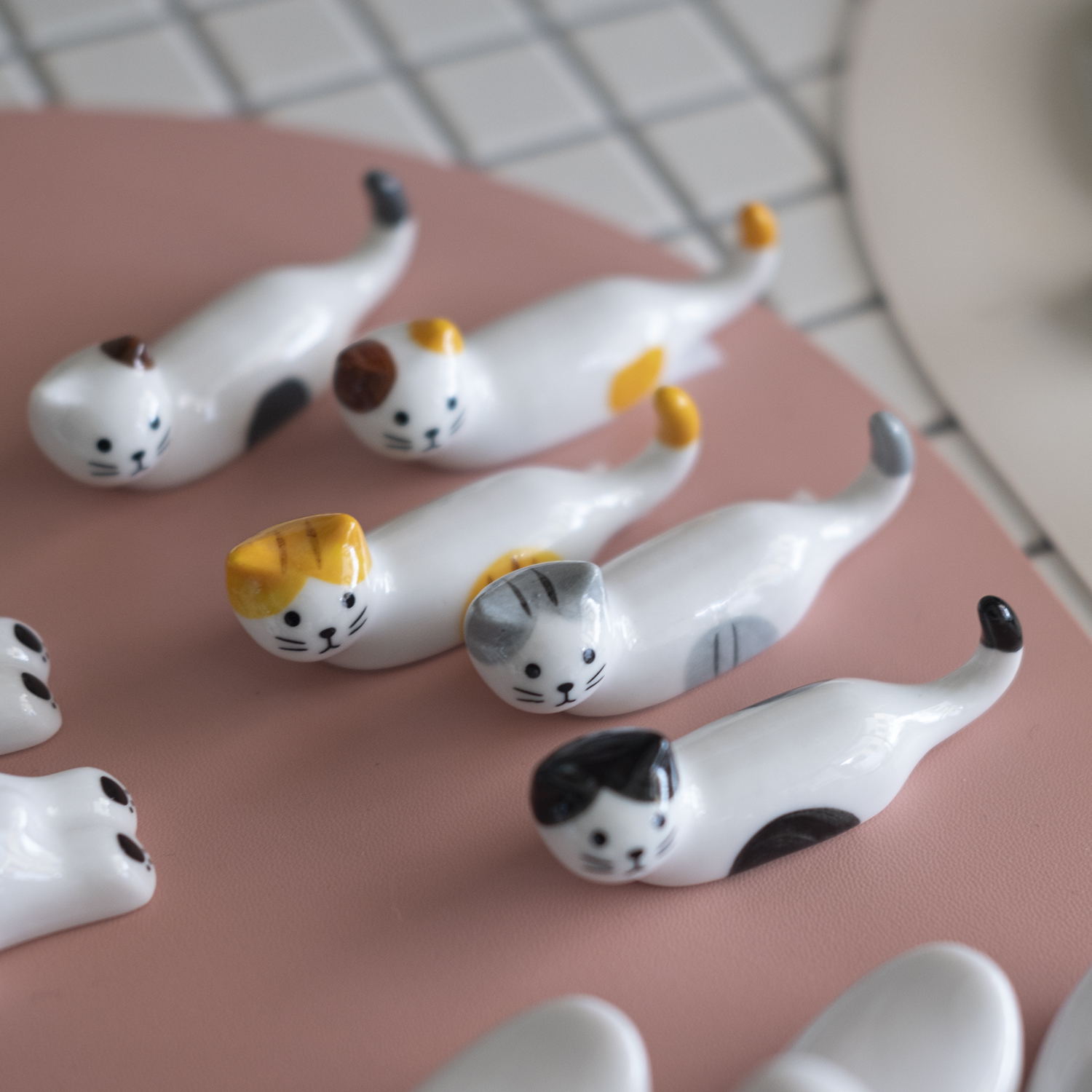 야옹 고양이 세라믹 젓가락 받침대 수저받침 - 상세 이미지 2