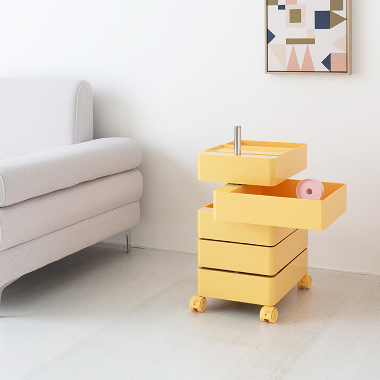 빙그리 회전서랍 트롤리 5단 버터옐로우 2372.7275