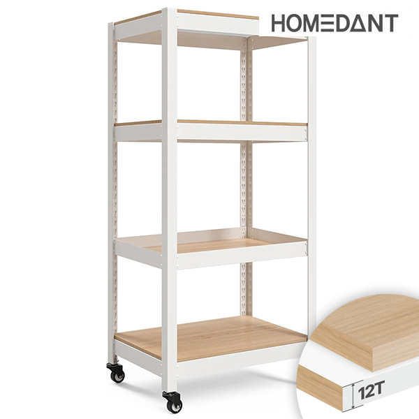 바퀴선반 바퀴달린선반 이동식 트롤리 4단 12T합판 수납 대형 틈새 300300750