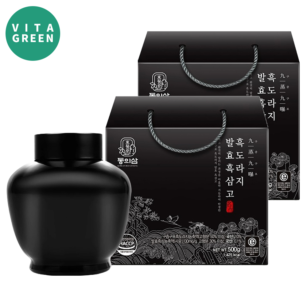 동의삼 전통 구증구포 발효 흑삼고 흑도라지 흑삼 농축액 사포닌 명절 추석 설 선물