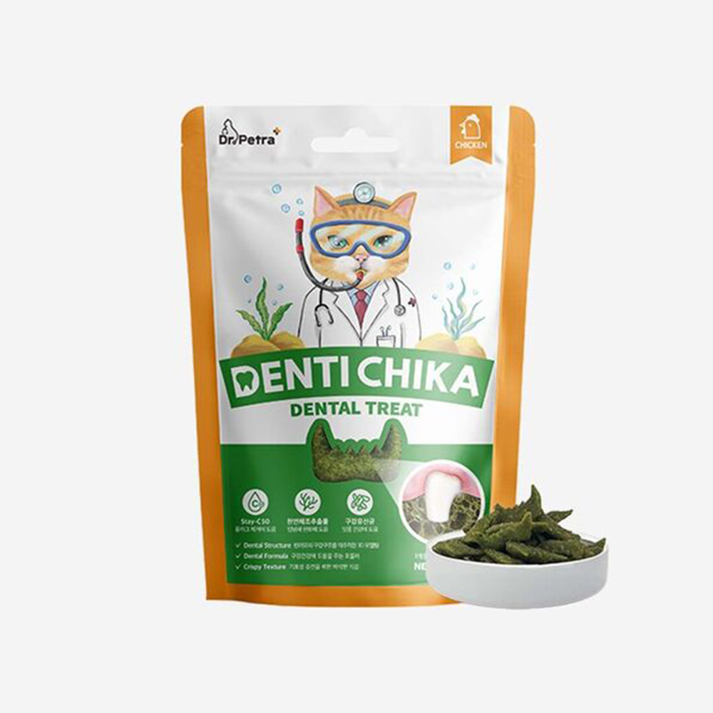 닥터페트라 캣 고양이 이빨과자 반려묘 저지방 덴티치카 기능성 덴탈트릿 닭고기, 70g, 1개 - 상품 이미지