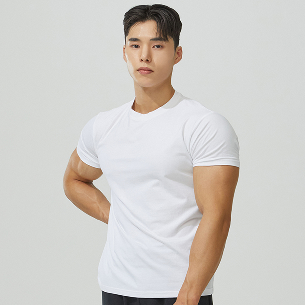 1+1 블랙몬스터핏 무지 모달 반팔 헬스복 트레이닝 운동복 짐웨어 이미지 3