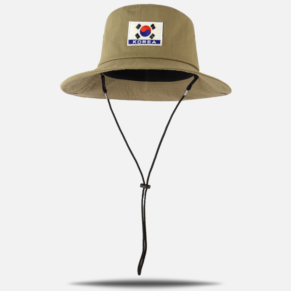국내제작 대한민국 태극기 와이어 끈 버킷햇 KOREA 벙거지 모자 ROKA - 상품 이미지