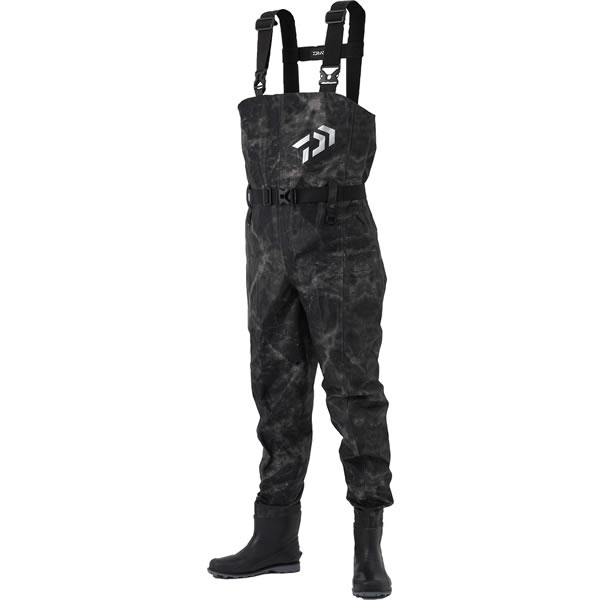 다이와 DAIWA 타이트 피트 가슴 장화 낚시 웨이더 바지 FW-4300R-T 블랙 - 상품 이미지