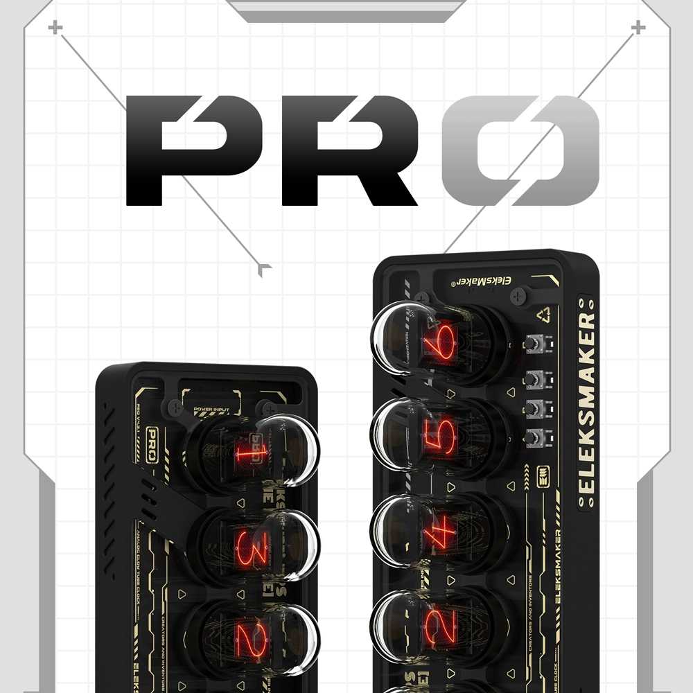 진공관 탁상시계 빈티지 감성 조명 탁상 장식 디지털 흰색 IPS PR1 이미지 6