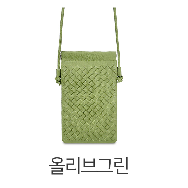 여자 핸드폰가방 위빙 패턴 격자무늬 귀여운 미니 크로스백 작은 스몰 크로스 가방 - 상세 이미지 2