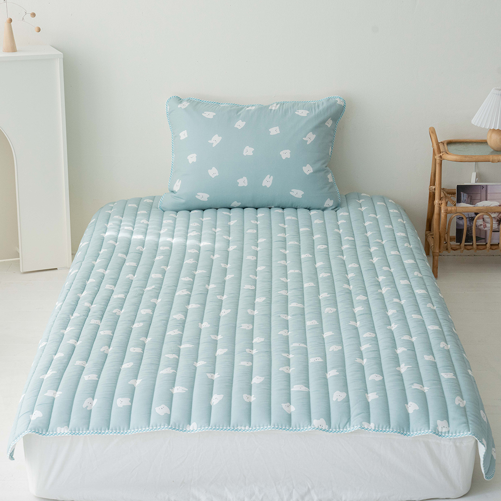 모달패드 강아지 몽이 모달100 사계절 슈퍼싱글 양면패드 어린이침구