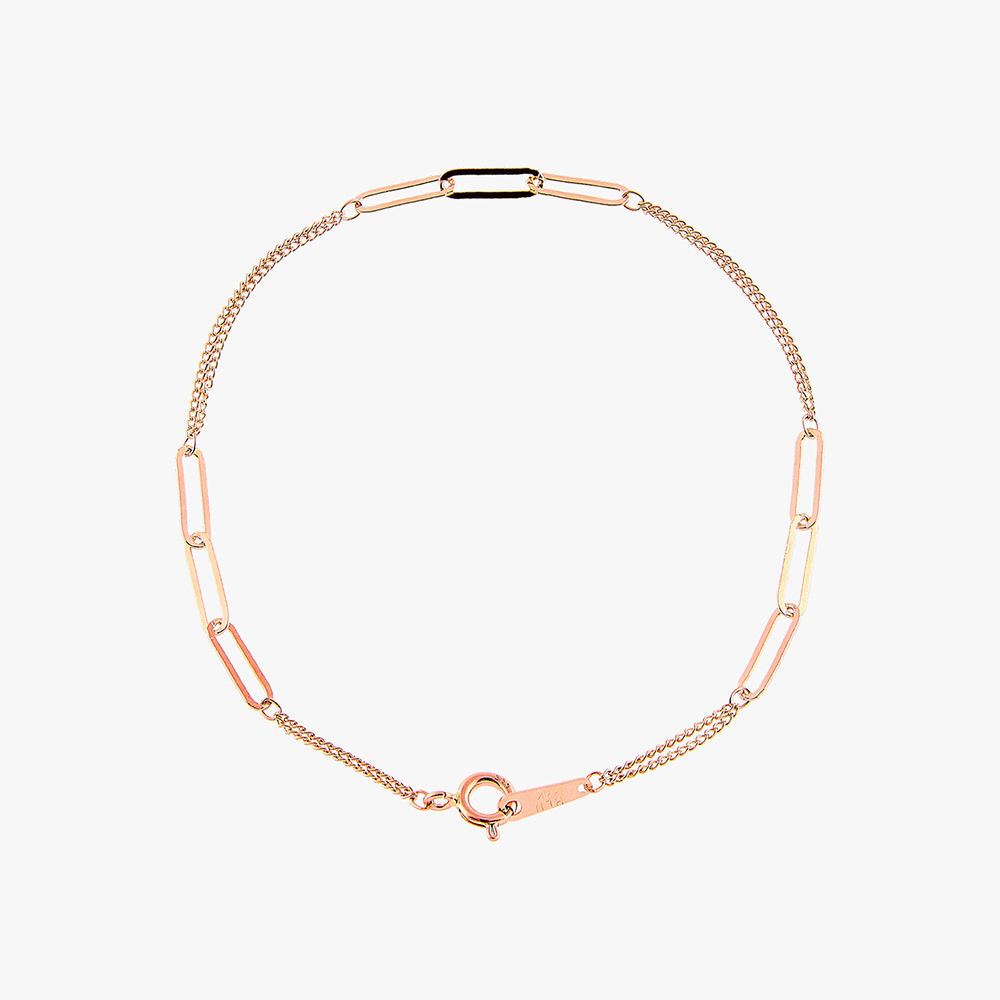 14k 18k 모던 클립 커브 체인 금 팔찌