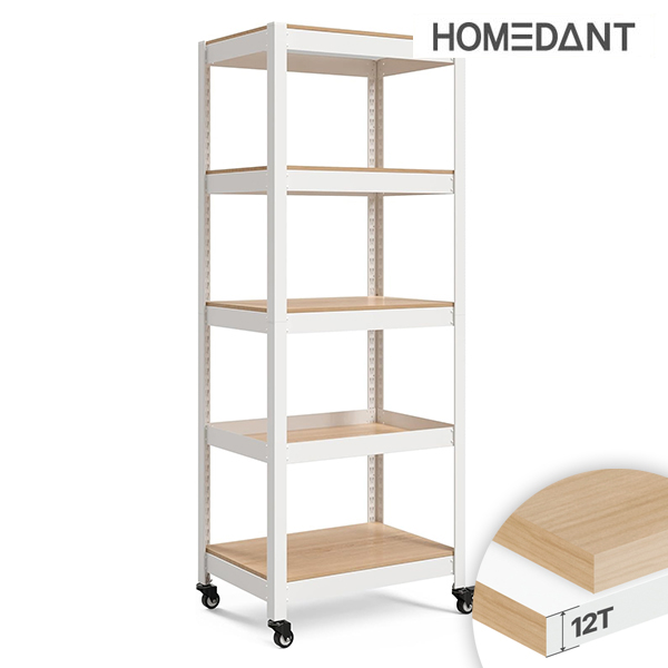 바퀴선반 바퀴달린선반 이동식 트롤리 5단 12T합판 수납 대형 틈새 300300900