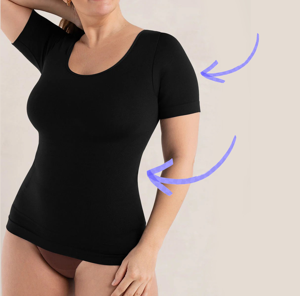 당일출고🚀 S-3XL 팔뚝 뱃살 등살 보정티셔츠 슬림핏 보정이너 보정반팔 (빅사이즈 압박 반팔티 지방흡입 반팔 66 77 88 99 100 110) 상세 이미지 13
