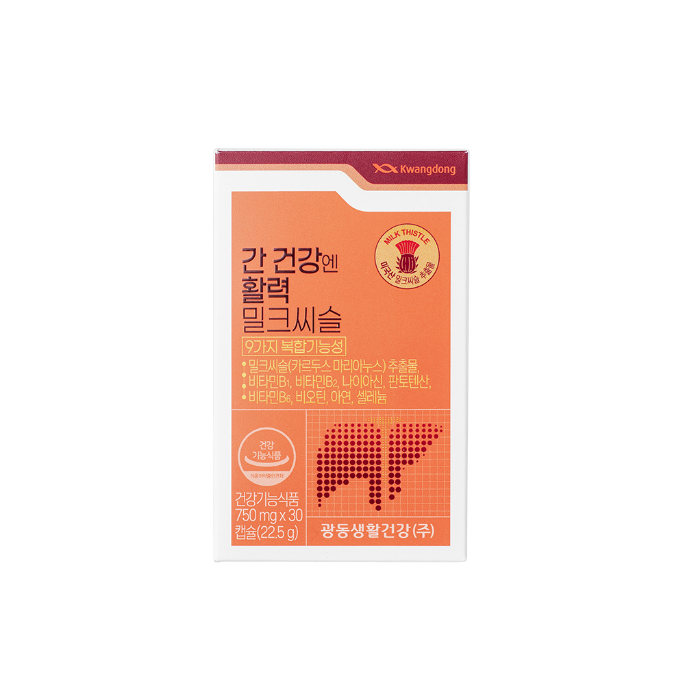 광동 간 건강엔 활력 밀크씨슬 750mg 30캡슐, 6개 - 상세 이미지 2