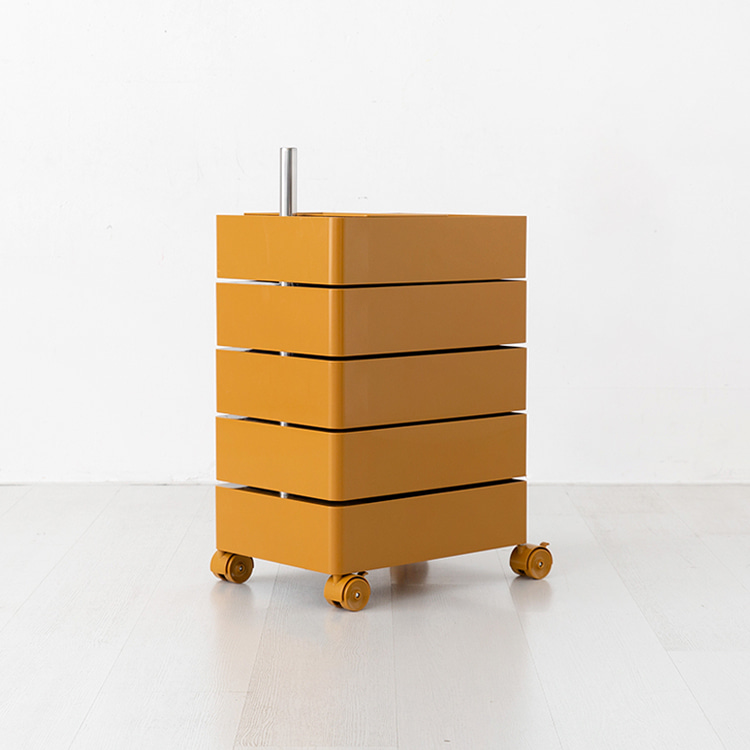 빙그리 회전서랍 트롤리 5단 옐로우 5257.5053
