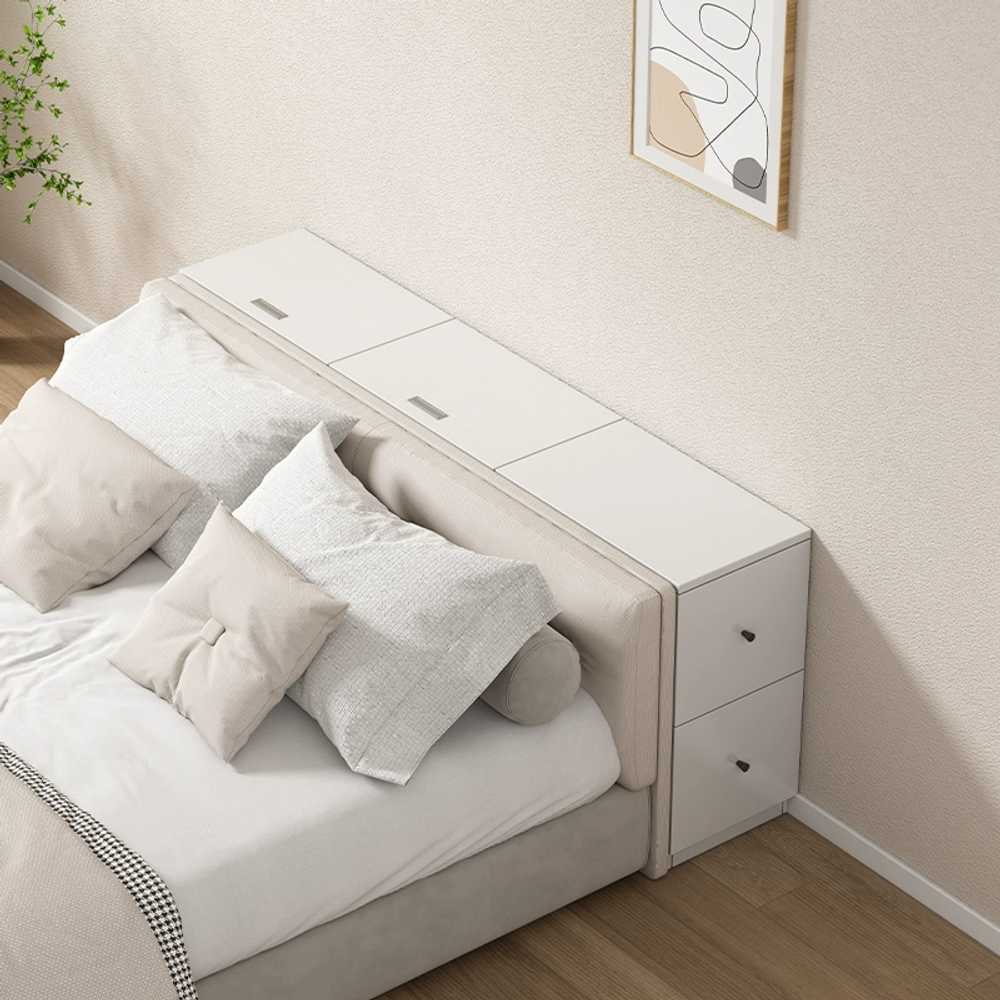 침대 슬림 수납장 틈새수납장 거실 쏙쏙 세탁실 안방 120x40x40cm상단도어1개+측면서랍2개 - 상세 이미지 4