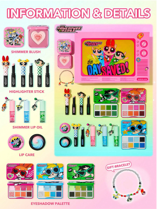 쉬글램 파워퍼프걸 콜라보 화장품 세트 sheglam powerpuff girls set - 상세 이미지 4
