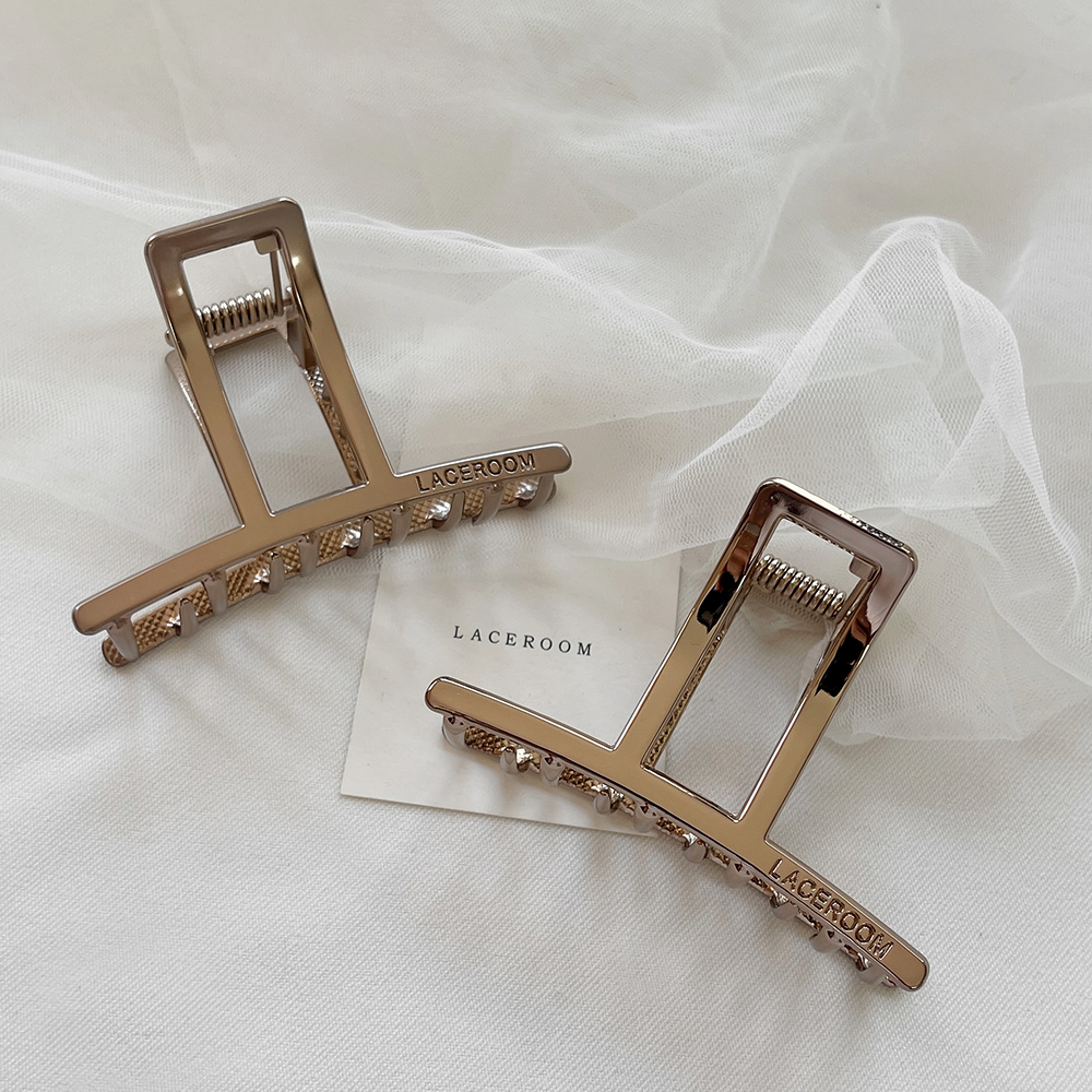일자 메탈 헤어 집게핀 클립 엣지 왕폭 강력고정 이미지 2