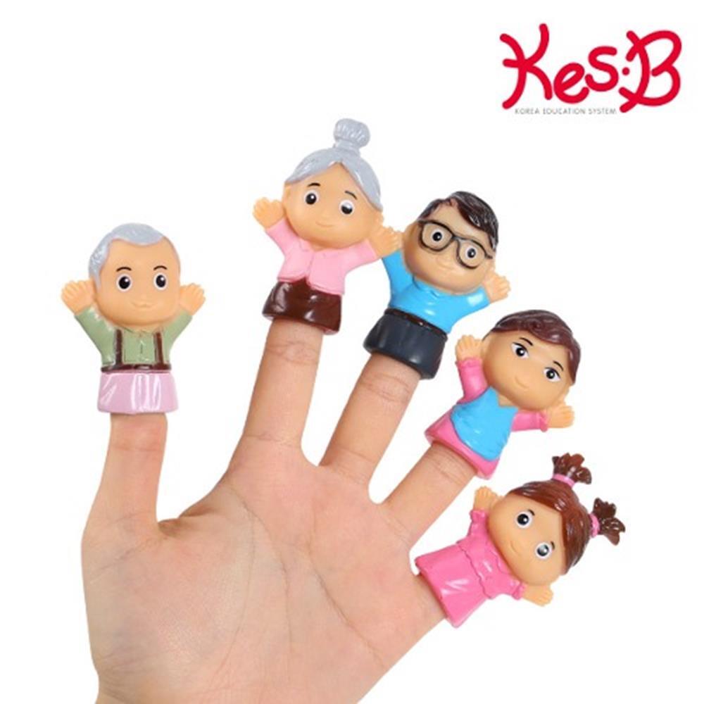5인가족 인형극 구연동화 손가락인형 고무 질감 세트 - 상세 이미지 2