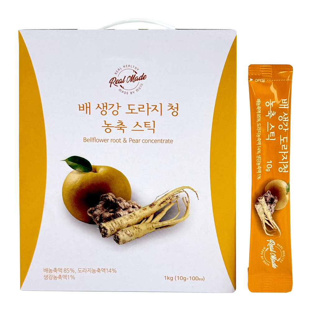 배 생강청 배도라지청 농축 스틱 10g x 100포