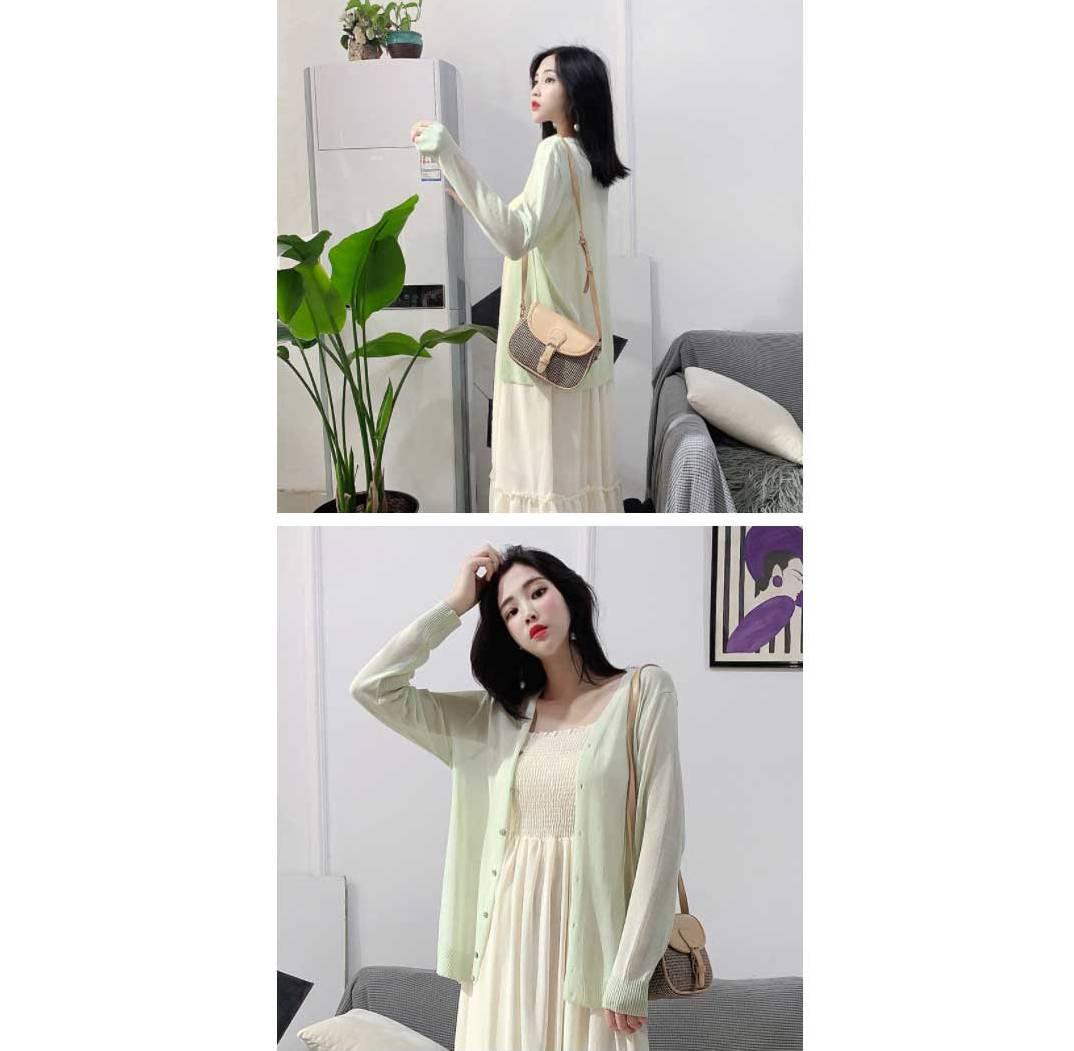 여성 간절기 시스루 가디건  데일리 거즈 면 가디건 - 상세 이미지 4