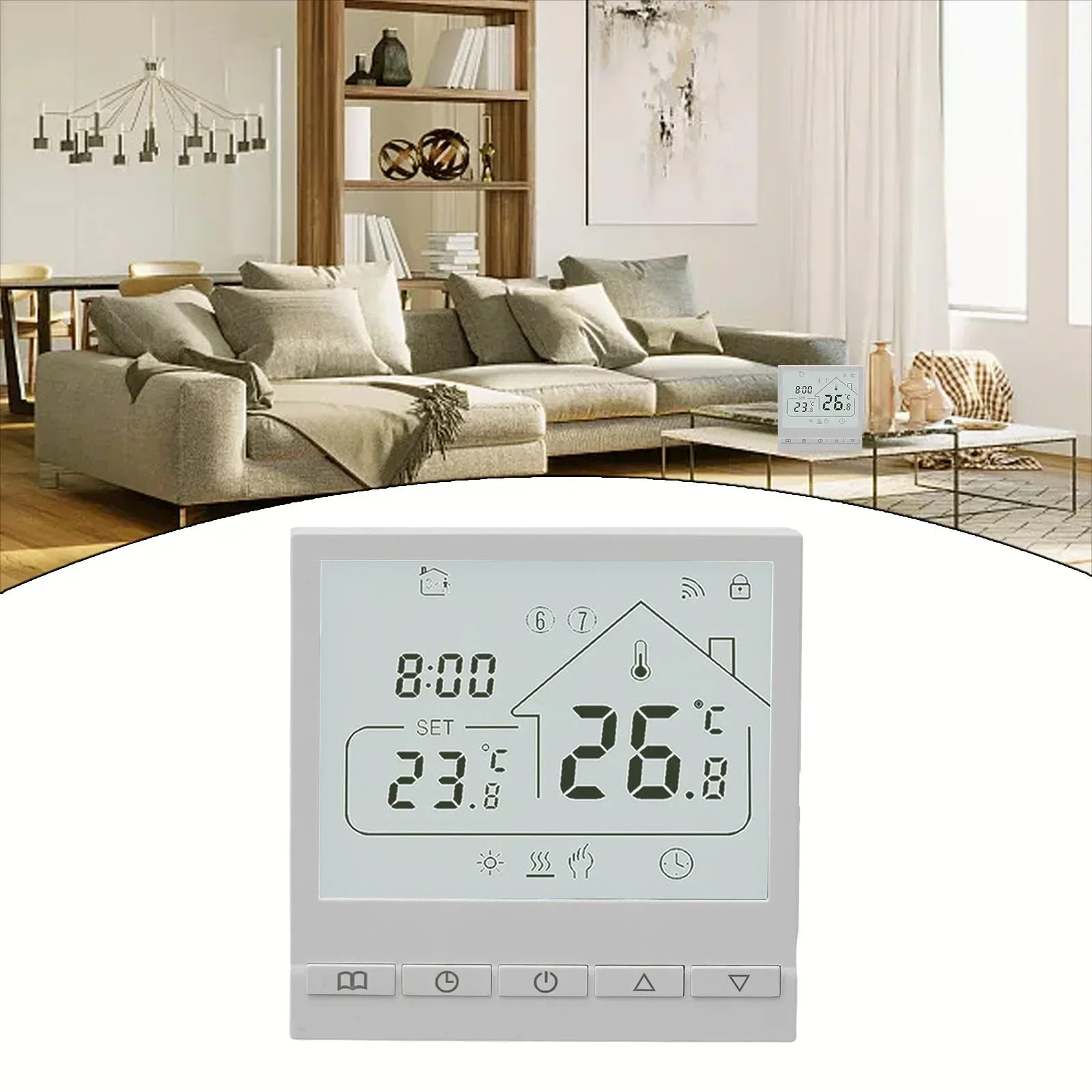 온도 조절기 온도계 센서 가정용 WIFI/NO-WIFI 프로그래밍 가능 바닥 온도조절기 제어 난방 86x86x37mm : 램프의요정찌니