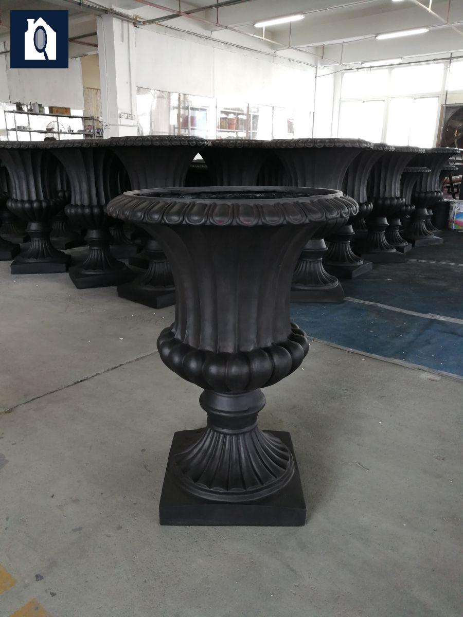 대형 블랙 도자기 그리스 테라스 매트 공원 발코니 야외 빈티지 화분 장식 정원 - 상세 이미지 4