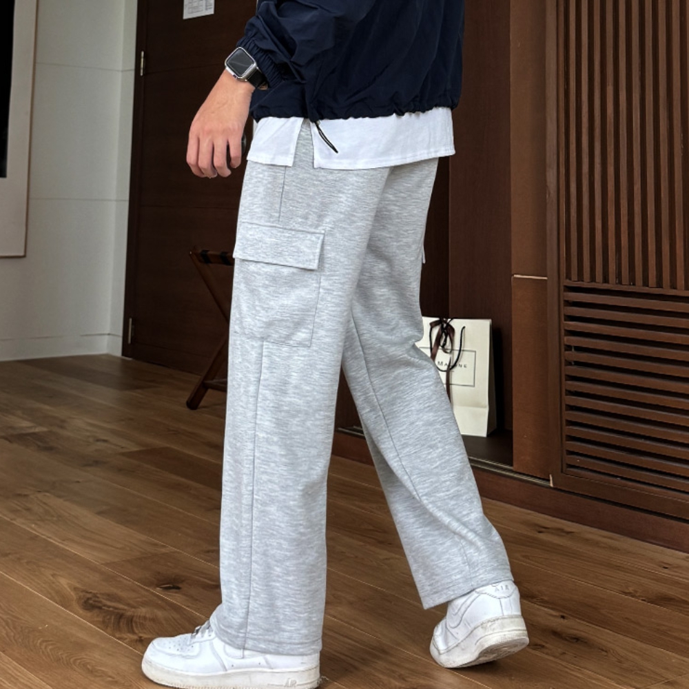 남자 일마 봄 가을 USA 코튼 세미와이드 카고 트레이닝팬츠