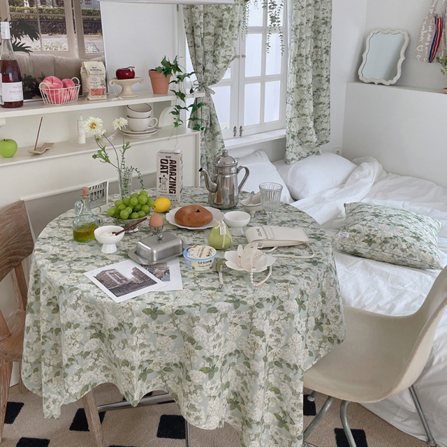 메종드 플라워 방수 식탁보 테이블보 사각 원형 홈카페 테이블커버 파티 카페 95X110