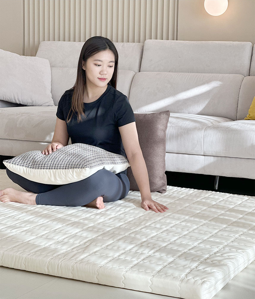 작은쉼터 바닥매트리스 단단한 토퍼 매트리스 허리에좋은 침대 미디움 멀티 싱글 7T