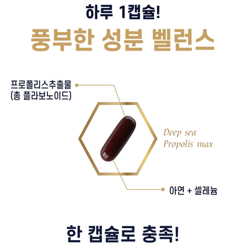 동신헬스케어 프로폴리스 추출물 60캡슐 2개월 플라보노이드 40mg 아연 셀레늄 면역 - 상세 이미지 5