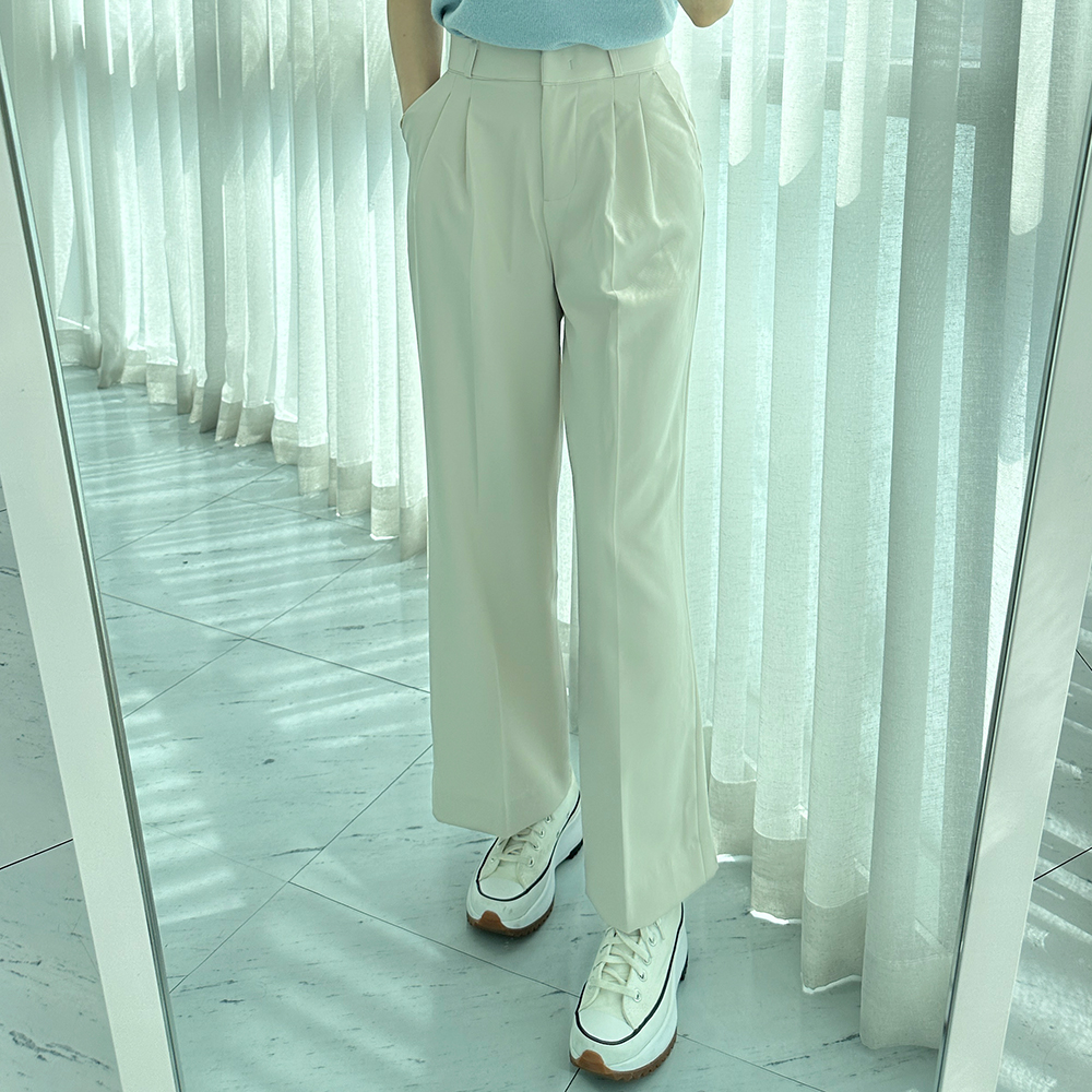 핀턱와이드팬츠 하이웨스트슬랙스 키작녀슬랙스 - 상세 이미지 3